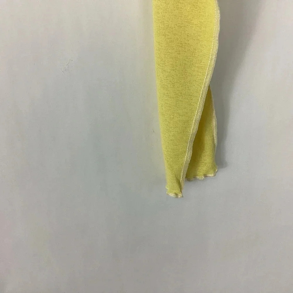 TWIIN Cropped Sheer Top Medium Yellow - Picture 5 of 8